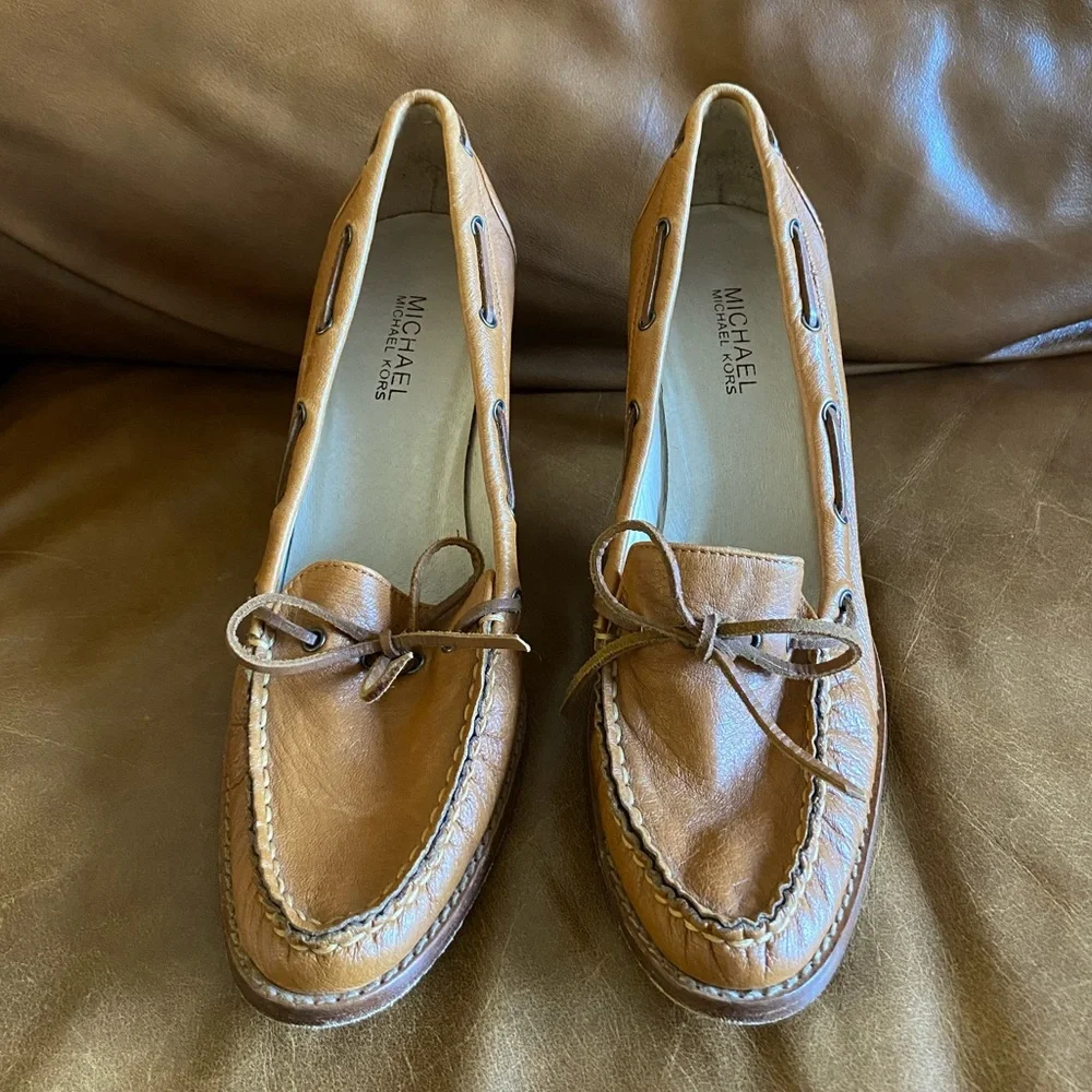 Michael Kors Leather 3.3” Heels Shoes Size 7.5